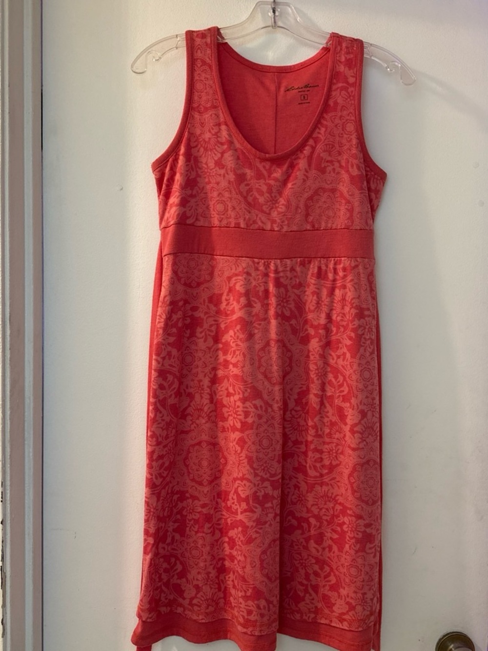 Eddie Bauer Coral Sleeveless Printed Dress